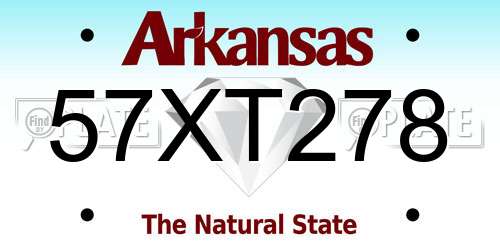 57XT278 Arkansas License Plate