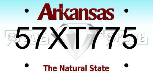57XT775 Arkansas License Plate