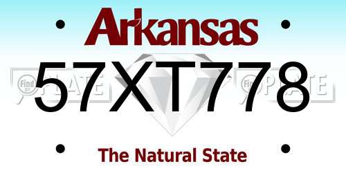 57XT778 Arkansas License Plate