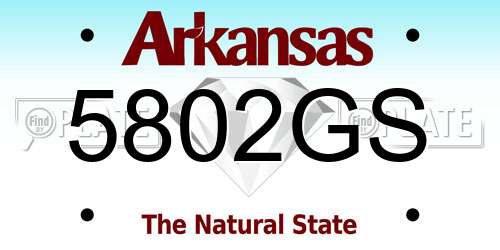 5802GS Arkansas License Plate