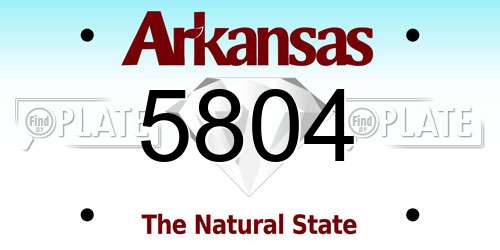 5804 Arkansas License Plate