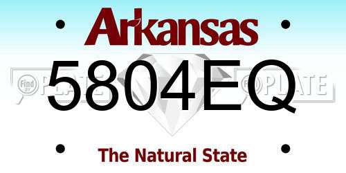 5804EQ Arkansas License Plate