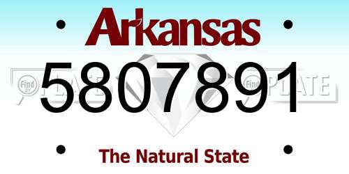 5807891 Arkansas License Plate