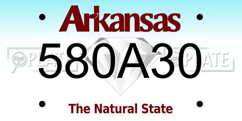 580A30 Arkansas License Plate