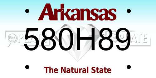 580H89 Arkansas License Plate