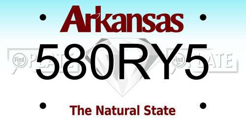 580RY5 Arkansas License Plate