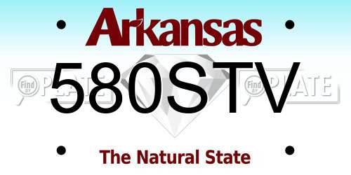 580STV Arkansas License Plate