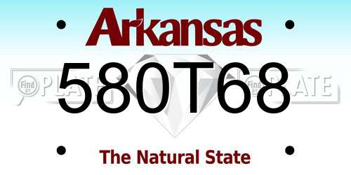 580T68 Arkansas License Plate