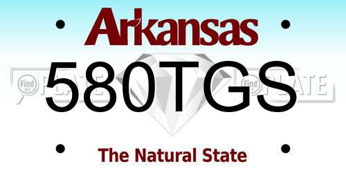 580TGS Arkansas License Plate