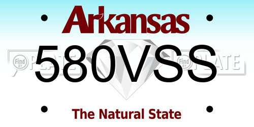 580VSS Arkansas License Plate