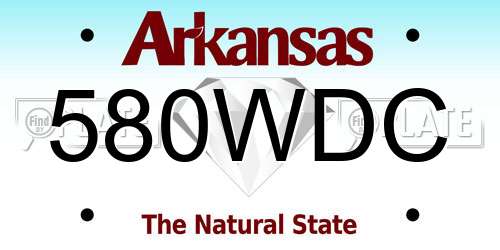 580WDC Arkansas License Plate