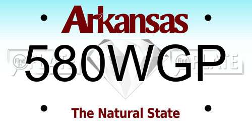 580WGP Arkansas License Plate