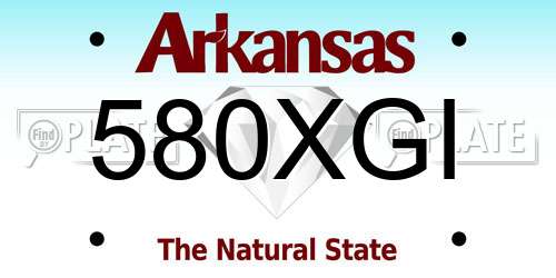 580XGI Arkansas License Plate