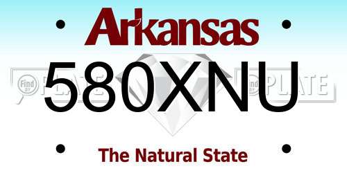580XNU Arkansas License Plate
