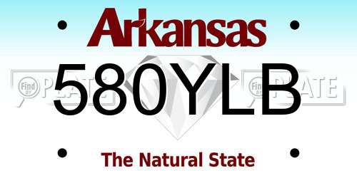 580YLB Arkansas License Plate