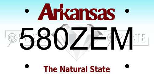 580ZEM Arkansas License Plate