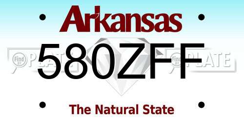 580ZFF Arkansas License Plate