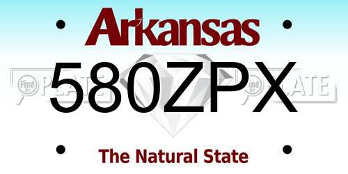 580ZPX Arkansas License Plate