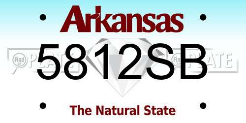 5812SB Arkansas License Plate