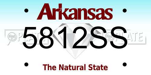 5812SS Arkansas License Plate
