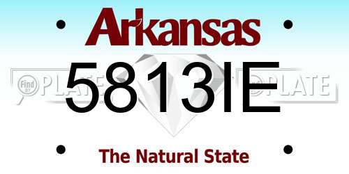 5813IE Arkansas License Plate