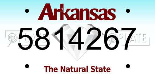5814267 Arkansas License Plate