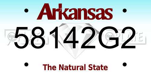 58142G2 Arkansas License Plate