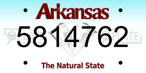 5814762 Arkansas License Plate