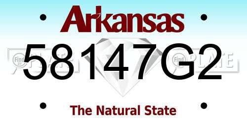 58147G2 Arkansas License Plate