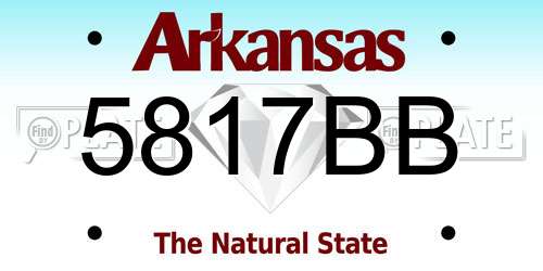 5817BB Arkansas License Plate