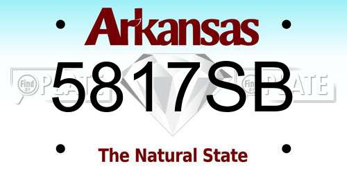 5817SB Arkansas License Plate