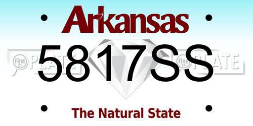 5817SS Arkansas License Plate