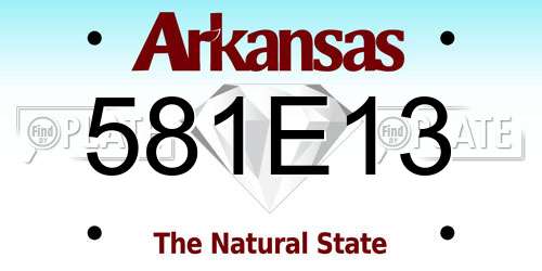 581E13 Arkansas License Plate