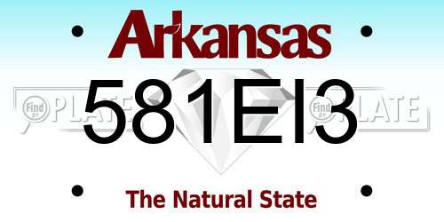581EI3 Arkansas License Plate