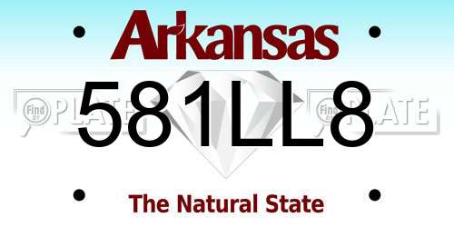 581LL8 Arkansas License Plate