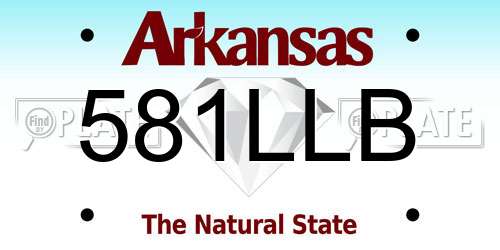 581LLB Arkansas License Plate