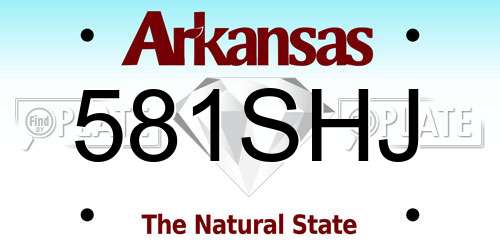 581SHJ Arkansas License Plate
