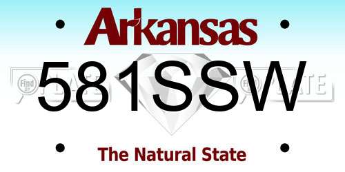 581SSW Arkansas License Plate