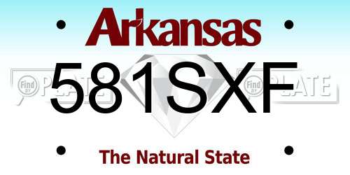 581SXF Arkansas License Plate