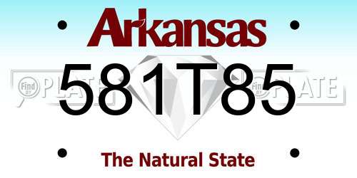 581T85 Arkansas License Plate