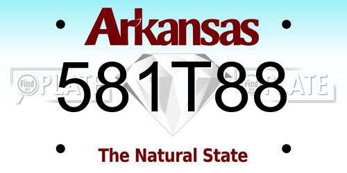 581T88 Arkansas License Plate