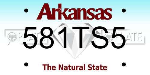 581TS5 Arkansas License Plate