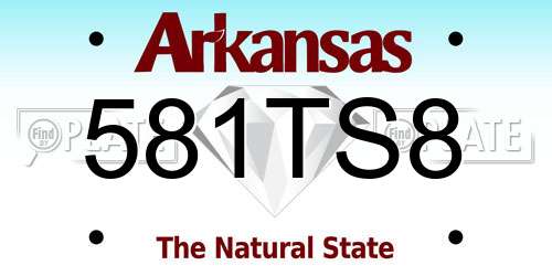 581TS8 Arkansas License Plate