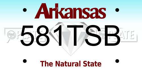 581TSB Arkansas License Plate