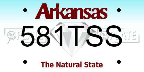 581TSS Arkansas License Plate