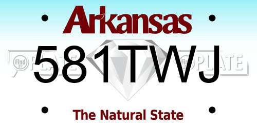 581TWJ Arkansas License Plate