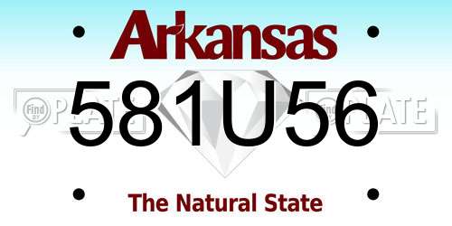 581U56 Arkansas License Plate