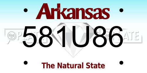 581U86 Arkansas License Plate