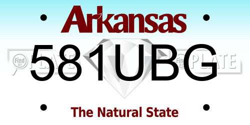 581UBG Arkansas License Plate