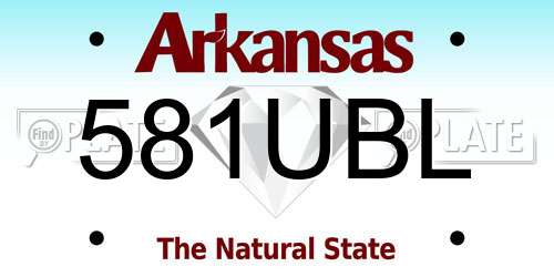 581UBL Arkansas License Plate
